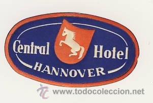 Etiquetas antiguas: Etiqueta Hotel -ALEMANIA - CENTRAL HOTEL -HANNOVER -MINI MOD. PEQUE&Ntilde;A - 45 X mm