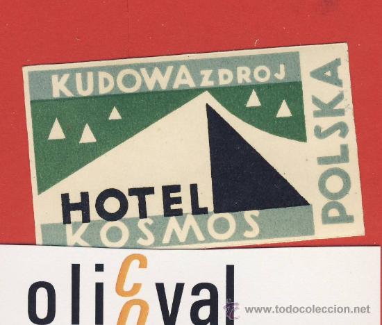 Etiquetas antiguas: ETIQUETA HOTEL-POLONIA- HOTEL KUDOWA zdroj-POLONIAI-LUSTRACION- 68x40mm DISE&Ntilde;O-A&Ntilde;OS 40-