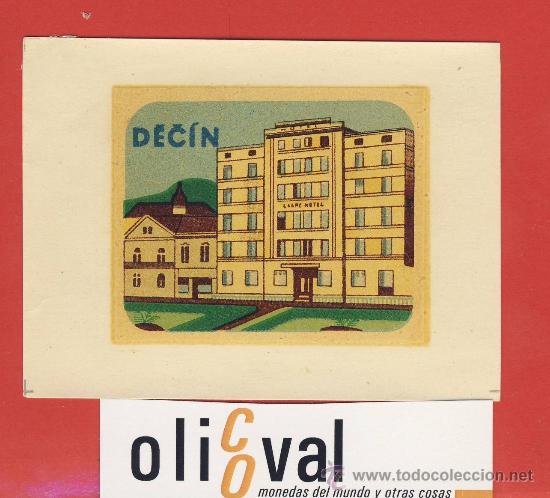 Etiquetas antiguas: ETIQUETA HOTEL-POLONIA- HOTEL D&Eacute;C&Iacute;N-POZNAN-LUSTRACION-95X72 mm DISE&Ntilde;O-A&Ntilde;OS 40-