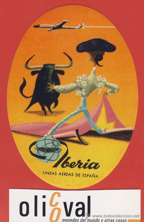 Etiquetas antiguas: ETIQUETA  HOTEL -Linea AEREA-IBERIA SERIE DE FOUNIER -SI PIE DE IMPRENTA 110 mm