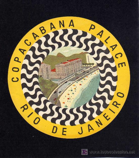 Etiquetas antiguas: ETIQUETA DE HOTEL - HOTEL COPACABANA - RIO DE JANEIRO - BRASIL.