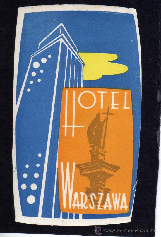 Etiquetas antiguas: ETIQUETA DE HOTEL - WARSZAWA - POLONIA