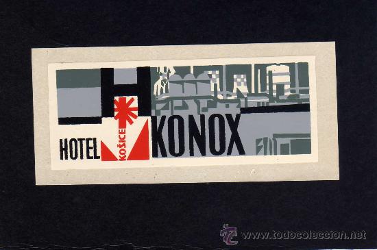 Etiquetas antiguas: ETIQUETA DE HOTEL - HOTEL KONOX-  KOSICE - POLONIA