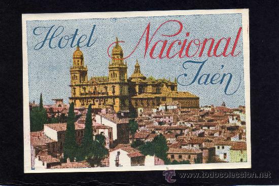 Etiquetas antiguas: ETIQUETA HOTEL -  HOTEL NACIONAL - JAEN
