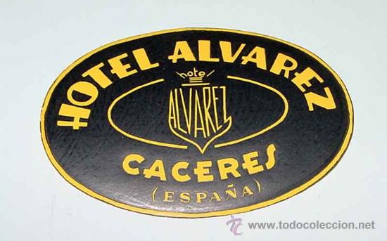 Etiquetas antiguas: ANTIGUA ETIQUETA DE MALETA - ANTIQUE LUGGAGE BAGAGE LABEL - ANCIEN ETIQUETTE LA VALISE - HOTEL ALVAR