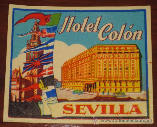 Etiquetas antiguas: ANTIGUA ETIQUETA DE MALETA - ANTIQUE LUGGAGE BAGAGE LABEL - ANCIEN ETIQUETTE LA VALISE - HOTEL COLON