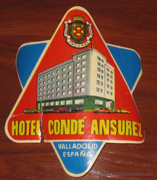 Etiquetas antiguas: ANTIGUA ETIQUETA DE MALETA - ANTIQUE LUGGAGE BAGAGE LABEL - ANCIEN ETIQUETTE LA VALISE - HOTEL CONDE