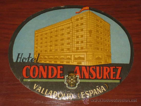 Etiquetas antiguas: ANTIGUA ETIQUETA DE MALETA - ANTIQUE LUGGAGE BAGAGE LABEL - ANCIEN ETIQUETTE LA VALISE - HOTEL CONDE