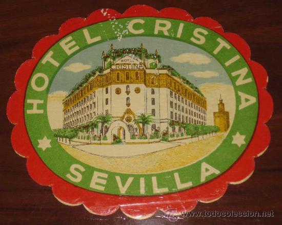 Etiquetas antiguas: ANTIGUA ETIQUETA DE MALETA - ANTIQUE LUGGAGE BAGAGE LABEL - ANCIEN ETIQUETTE LA VALISE - HOTEL CRIST