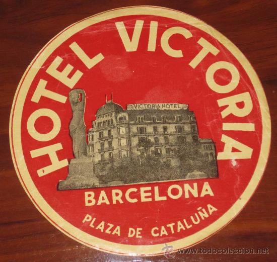 Etiquetas antiguas: ANTIGUA ETIQUETA DE MALETA - ANTIQUE LUGGAGE BAGAGE LABEL - ANCIEN ETIQUETTE LA VALISE - HOTEL VICTO