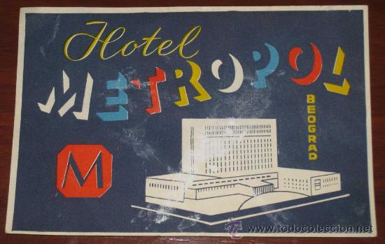 Etiquetas antiguas: ANTIGUA ETIQUETA DE MALETA - ANTIQUE LUGGAGE BAGAGE LABEL - ANCIEN ETIQUETTE LA VALISE - HOTEL METRO