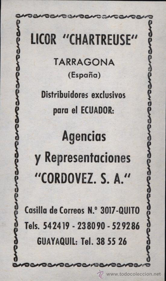 Etiquetas antiguas: Chartreuse de Tarragona, etiqueta exportaci&oacute;n - Foto 1