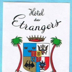 Etiquetas antiguas: ETIQUETA HOTEL DES ESTRANGERS, SANREMO.. Lote 17377106