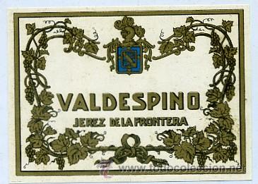 Etiquetas antiguas: ETIQUETA VINO VALDESPINO  (ET-033,7)