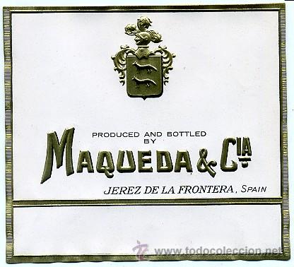 Etiquetas antiguas: ETIQUETA VINO SIN IMPRIMIR. MAQUEDA & CIA. (ET-095,10)
