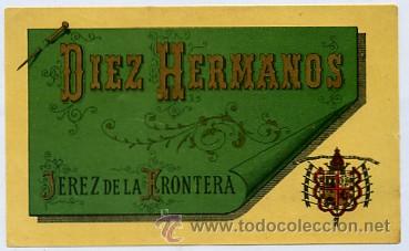 Etiquetas antiguas: ETIQUETA VINO DIEZ HERMANOS. JEREZ DE LA FRONTERA. ET-130