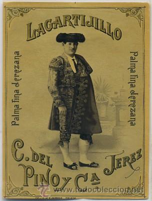 Etiquetas antiguas: ETIQUETA VINO LAGARTIJILLO PALMA FINA JEREZANA. C. DEL PINO Y C&ordf;. JEREZ  (ET-158,10)