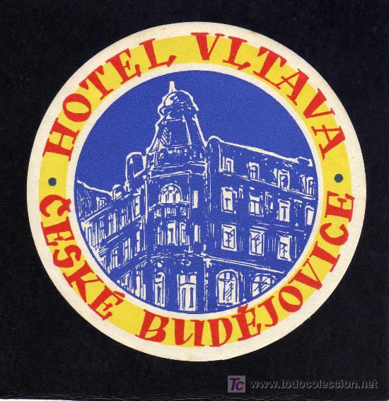Etiquetas antiguas: ETIQUETA HOTEL - HOTEL VLTAVA  - CESK&Eacute; BUD&Eacute;JOVICE - CHECOSLOVAQUIA.