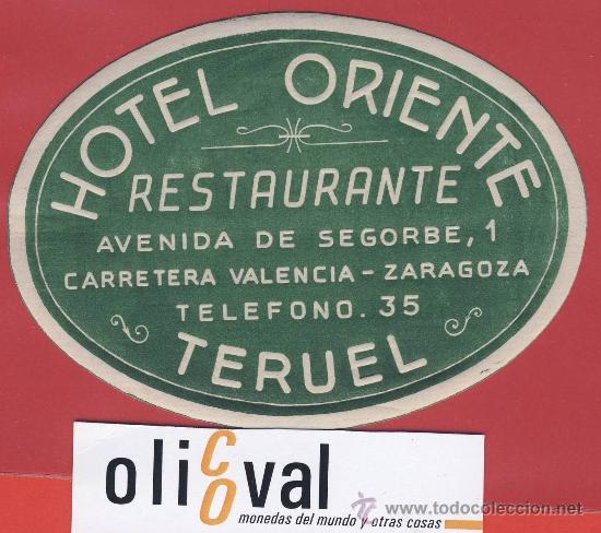 Etiquetas antiguas: ETIQUETA  HOTEL - ESPA&Ntilde;A- HOTEL  PASAJE -Teruel-ESPA&Ntilde;A-100X107mm