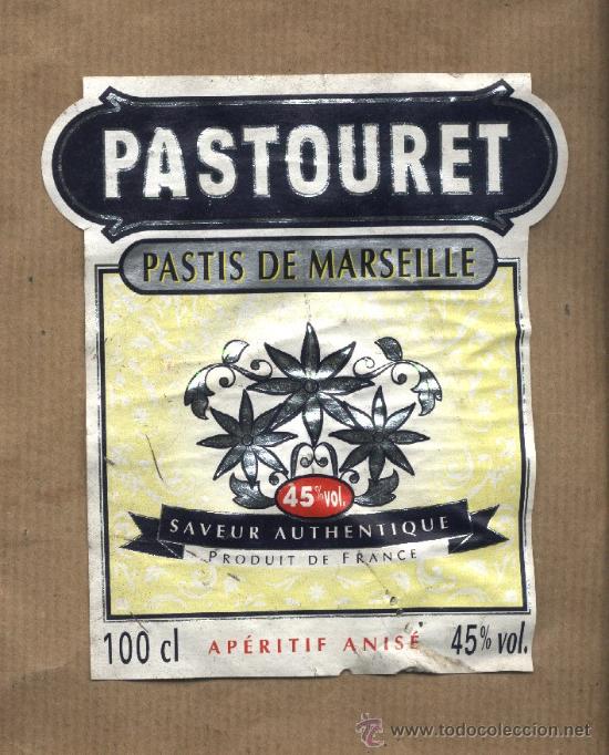 Alte Etiketten: Etiqueta Pastouret. Pastis de Marseille.