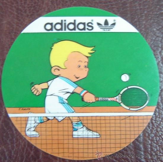 Etiquetas antiguas: PEGATINA ADHESIVO ADIDAS TENIS - a&ntilde;os 1980s - original sin despegar