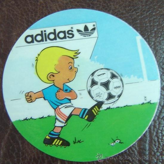 Etiquetas antiguas: PEGATINA ADHESIVO ADIDAS FUTBOL - a&ntilde;os 1980s - original sin despegar