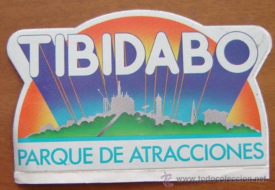 Etiquetas antiguas: PEGATINA ADHESIVO TIBIDABO PARQUE DE ATRACCIONES BARCELONA - original sin despegar