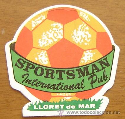 Etiquetas antiguas: PEGATINA ADHESIVO SPORTSMAN INTERNATIONAL PUB LLORET DE MAR - a&ntilde;os 80s - original sin despegar