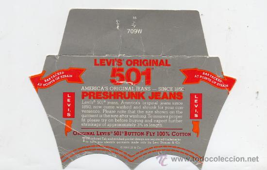 levis 501 etiqueta ropa - Buy Antique labels on todocoleccion
