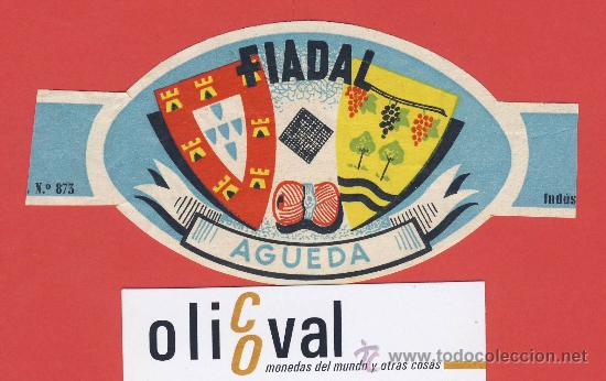Etiquetas antiguas: Etiqueta HOTEL - PORTUGAL-HOTEL FIADAL -AGUEDA-ILUSTRACION - FIRMADA-IRREGULA 120X 60 mm -