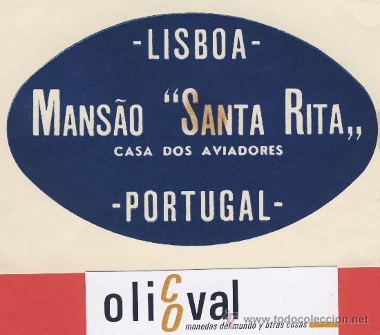 Etiquetas antiguas: ETIQUETA HOTEL -PORTUGAL-MANS&Aacute;O-SANTARITA--LISBOA- 135X88 mm -DEFECTO -
