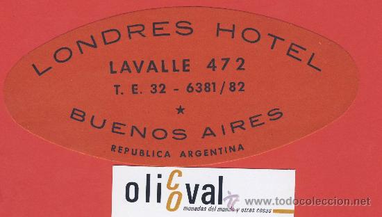 Etiquetas antiguas: ETIQUETA  HOTEL -ARGENTINA- AVENIDA PETIT HOTEL  - BUENOA AIRES- 102 X 62- mm