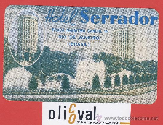Etiquetas antiguas: ETIQUETA  HOTEL -BRASIL- HOTEL  SERRADOR -RIO DE JANEIRO-   ILUSTRACION  FOTOGRAFICA-  HUECO - 78 mm
