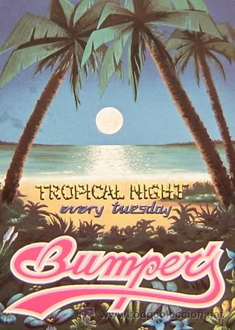 Etiquetas antiguas: PEGATINA ADHESIVO TROPICAL NIGHT EVERY TUESDAY DISCO BUMPERS LLORET DE MAR - a&ntilde;os 80s - original sin