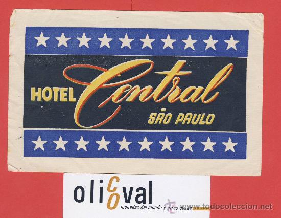 Etiquetas antiguas: ETIQUETA HOTEL -BRASIL - HOTEL CENTRAL- S&Aacute;U PAULO - ILUSTRACION-140 X 87 mm