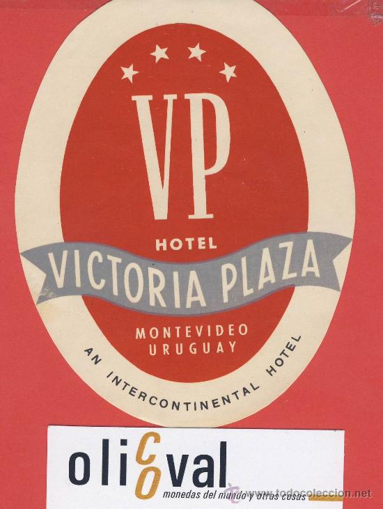 Etiquetas antiguas: ETIQUETA  HOTEL -URUGUAY- HOTEL VICTORIA  -MONTEVIDEO - ILUSTRACION  OVAL 120 mm