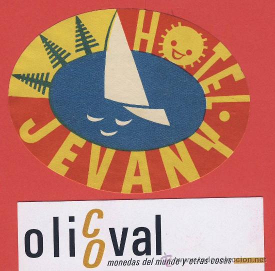 Etiquetas antiguas: ETIQUETA  HOTEL -CHESCOLOVAQUIA-REPUBLICA CHECA-HOTEL JEVANY-PRAHA EST -ILUSTRACION -85 mm