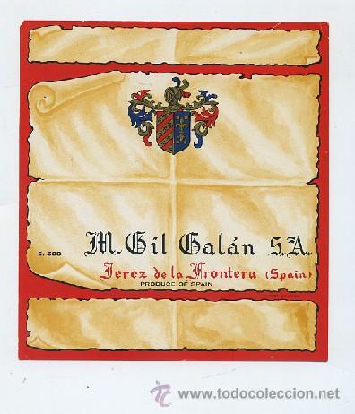 Etiquetas antiguas: ETIQUETA VINO M. GIL GALAN S.A.-JEREZ DE LA FRONTERA  (ET-232,11)