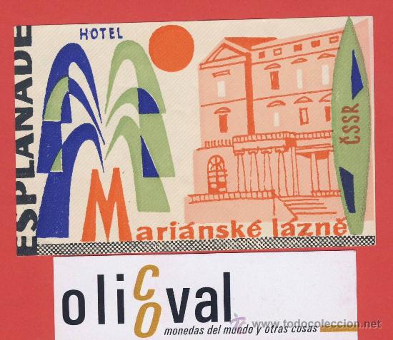 Etiquetas antiguas: Etiqueta Hotel-CHESCOLOVAQUIA-REPUBLICA CHECA -HOTEL MARI&Aacute;NSK&Eacute;-ESPLANADE-98X64 mm
