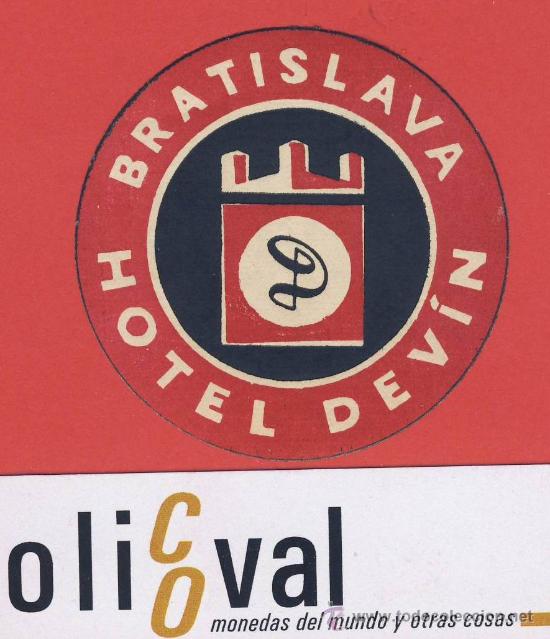 Etiquetas antiguas: ETIQUETA Hotel   -  ESLOVENIA-HOTEL DEVIN-  ANTES -CSSR-CHESCOLOVAQUIA-BRATISLAVA -60mm