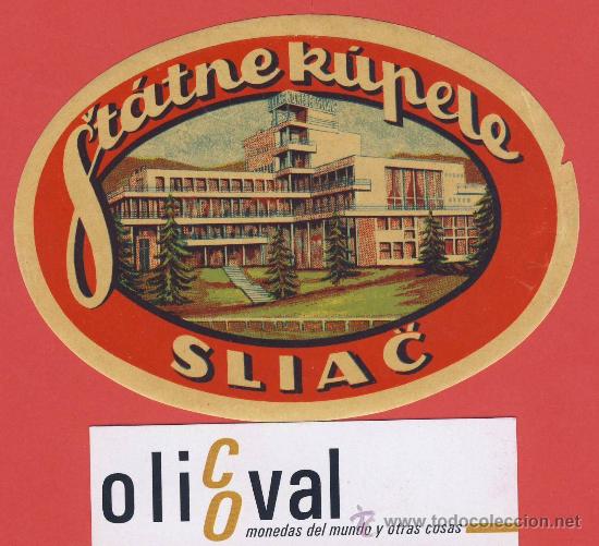 Etiquetas antiguas: ETIQUETA HOTEL  -  ESLOVENIA-HOTEL GT&Aacute;TNE RUPELE-  ANTES -CSSR-CHESCOLOVAQUIA-SLIA&acute;C-OVAL-110 mm