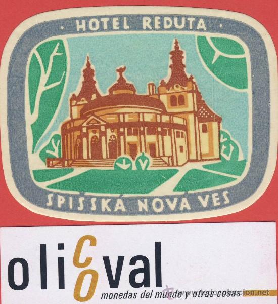 Etiquetas antiguas: ETIQUETA HOTEL  -  ESLOVENIA-HOTEL REDUTA -  ANTES -CSSR-CHESCOLOVAQUIA-SPISSKA NOVA VES-62X82 mm