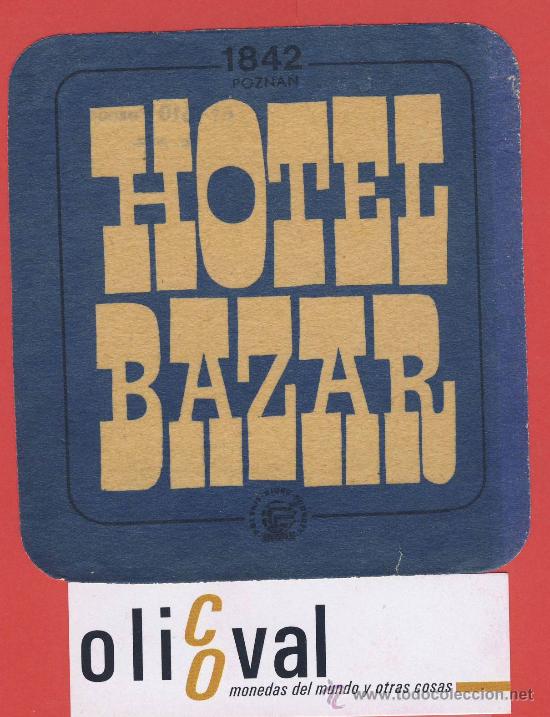 Etiquetas antiguas: ETIQUETA  HOTEL -POLONIA -HOTEL BAZAR - - ILUSTRACION  -HUECO  - 105X 95 mm