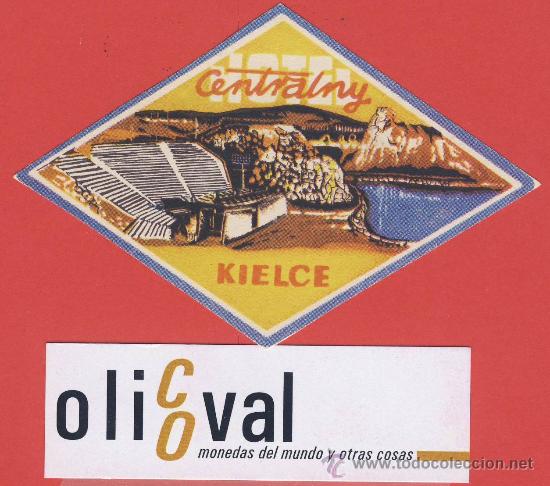 Etiquetas antiguas: etiqueta hotel-polonia -hotel centralny -kielce - ilustracion - 95 mm-