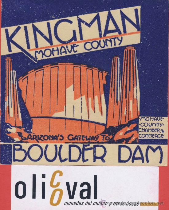 Etiquetas antiguas: etiqueta hotel-usa.-hotel kingman - arizona- buena ilustracion - 95 x 95 mm-
