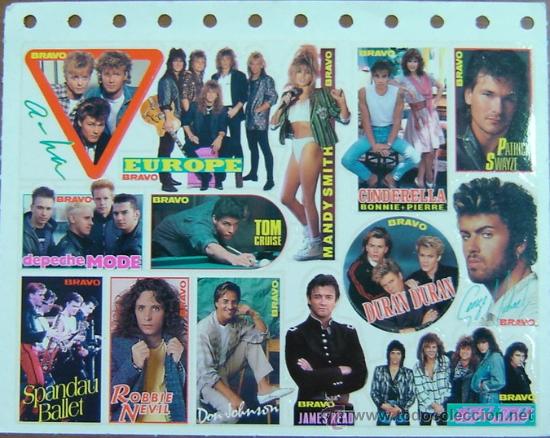 Etiquetas antiguas: PEGATINA ADHESIVO REVISTA BRAVO a&ntilde;os 1980s - original sin despegar VARIOS ARTISTAS