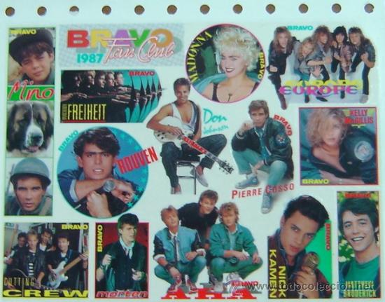 Etiquetas antiguas: PEGATINA ADHESIVO REVISTA BRAVO a&ntilde;os 1980s - original sin despegar VARIOS ARTISTAS