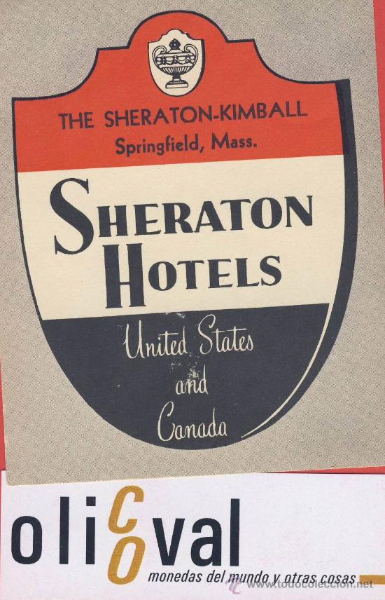 Etiquetas antiguas: ETIQUETA HOTEL - canada- sheraton hotel-sheraton-kimball - ilustracion-coleccion sheraton-
