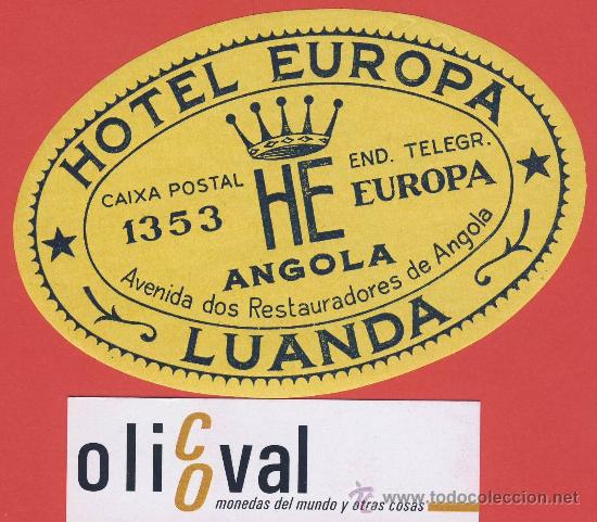 Etiquetas antiguas: ETIQUETA HOTEL -africa-angola -hotel nova lisboa --ilustracion -95 --mm
