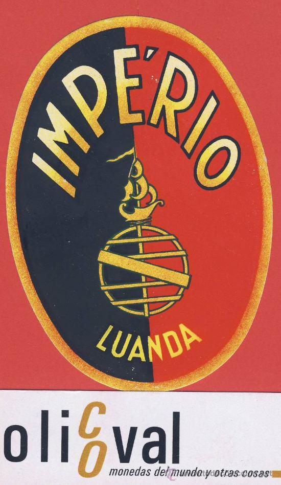 Etiquetas antiguas: ETIQUETA HOTEL -africa-angola -hotel impe&acute;rio -luanda--ilustracion -oval 100-mm